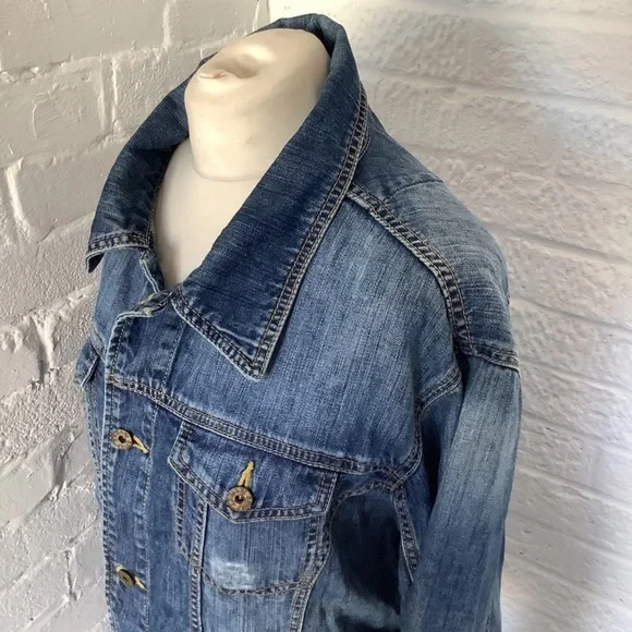 Retro Armani Jeans Indigo 008 Denim Jacket - Size 2XL - P2P 22” - Button Up - Picture 5 of 7